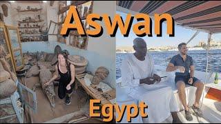 Aswan Egypt Travel Vlog- Nubian Village, Felucca on the Nile River, Elephantine Island, Aswan Museum