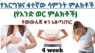 አራተኛው የእርግዝና ሳምንት ምልክቶች | The sign of week 4 pregnancy