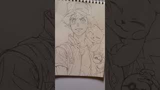 Drawing Ash Ketchum from Pokèmon  #pokemon #ytshorts #ash #anime