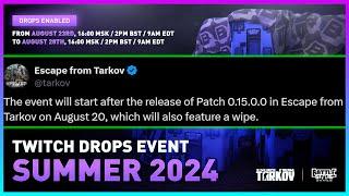 The Wipe is August 20th, and Twitch Drops dates Announced