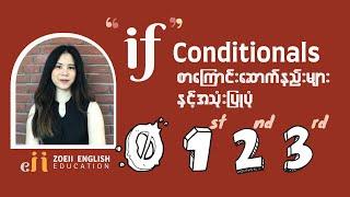 "If" Conditionals ( Zero, First, Second, Third)  (In Burmese) | Zoeii English Education