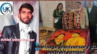 marriage anniversary 3D portrait rangoli UK arts Gorakhpur