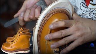 The process of making handmade work boots oldest