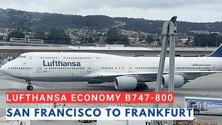 Lufthansa Airline Economy on Boeing 747, San Francisco to Frankfurt, SFO-FRA, Frankfurt 