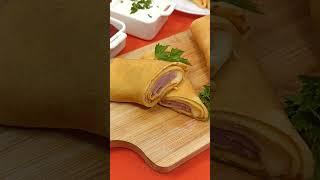 Блины фаршированные ветчиной и сыром