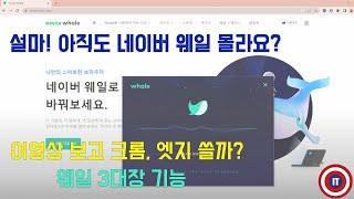 네이버 웨일브라우저 사용법_진짜 아직도 안써본거야?_크롬 엣지보다 좋습니다.