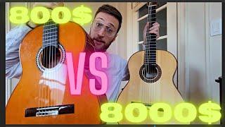 800 $ vs 8000 $ Classical Guitar Comparison