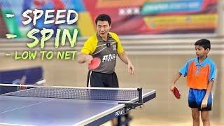 Increase speed - spin - low to net for Backhand Push