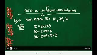 การหา ค.ร.น. โดยวิธีการแยกตัวประกอบ