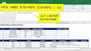 Excel 10 4 1 Simple Sales Incentive Structure