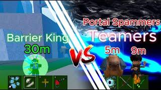 Barrier user VS Teaming Portal Spammers | Bloxfruits