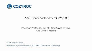 DontSaveSensitive Protection Level | SSIS tutorial for Beginners by COZYROC