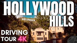 HOLLYWOOD HILLS Drive 4K Los Angeles Virtual Driving Tour (Beachwood Canyon)  No Talking