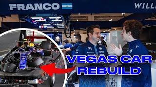 OVERNIGHT REBUILD ON FRANCO COLAPINTO'S CAR FOR WILLIAMS MECHANICS | Las Vegas GP | Williams Racing