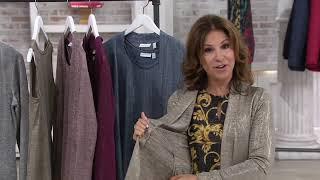 Susan Graver Foil Print Cardigan and Tank Set on QVC