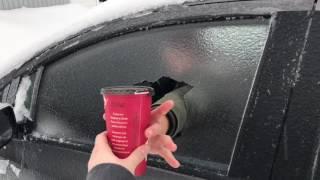 Punching Through Ice Window for Cup of Coffee