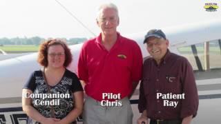 PFP pilot Chris Trahan flying patient Ray and companion Cendil