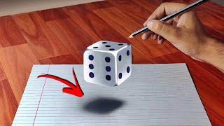 3D Art | Floating Cube - 3D Art on Paper | So realistic that...