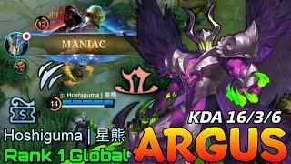 MANIAC Argus Deadly Monster - Top 1 Global Argus by Hoshiguma | 星熊 - Mobile Legends