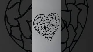 How To Draw A Rose Filled Heart 