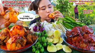 DIET AMBYAR⁉️ GULAI TELUR SAMBAL ATI AMPELA LALAPAN MENTAH JENGKOL MUDA TERONG LEUNCA BAWANG KUCAI