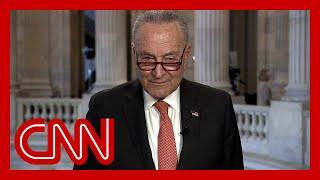 Schumer reacts to Democrats holding signs, walking out of Trump address