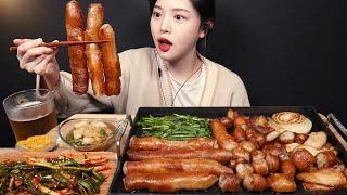 SUB)Fatty Grilled Instestines Daechang Makchang Mukbang! With Beer Real Sound Asmr