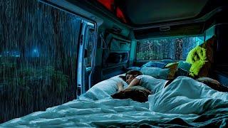 Rain Sounds for Sleeping - Soft Rain & Thunder on Window Car | Relaxing Sounds for Deep Sleep, ASMR