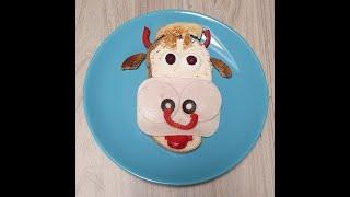 Plating for children - Fun plates for children - Happy cow