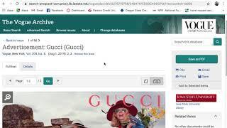 How to find Vogue archive on ISU's library