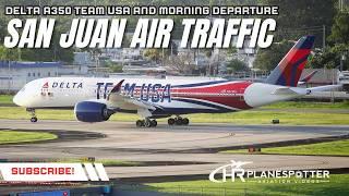 "Epic Plane Spotting!  Delta A350 TEAM USA Livery Taking Off at SJU Puerto Rico! ️"