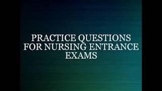 PRACTICE TEST FOR NURSING ENTRANCE EXAMS - SCIENCE