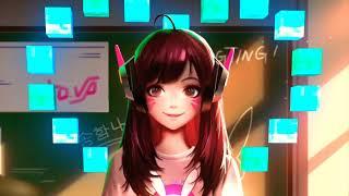 schoolgirl D.VA Hana cubes of hearts Overwatch GIF zerochan anime