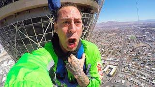 SKY JUMP AT THE STRAT LAS VEGAS - TERRIFYING!!! Travel Vlog