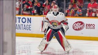 Florida Panthers Sergei Bobrovsky and Anthony Stolarz | NHL Warm Ups