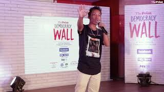 Rapper K4 Kekho performs at Democracy Wall