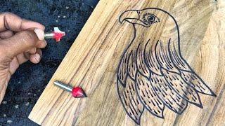 Wood carving bird - Router machine wood carving skills