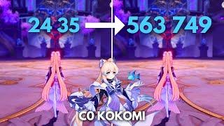 F2P :- C0 KOKOMI 563k Nuke Tutorial [ Genshin Impact ]