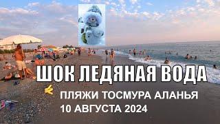 ПЛЯЖИ ТОСМУРА АЛАНЬЯ ЛЕДЯНАЯ ВОДА ШОК 10 АВГУСТА 2024