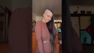 Treading Hair cut || Half head shave 🪒 with long hair #headshave #shave #buzzcut #women #hairshorts