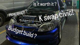 How Much I Spent On My K Swap Civic(budget build)