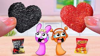 Pinki x Oren Love  Miniature Cheetos Fried Chicken Nuggets Heart Shape  Tina Mini Cooking