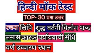 Hindi MOCK TEST l TOP 30 questions by guru Mantra study point #gk #ssc #upsc #tgt #tgtpgt