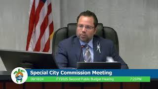 Special City Commission Meeting - FY 2025 Second Public Budget Hearing 9.18.2024