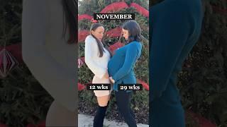 Triplet vs singleton pregnancy month by month-I love life with my sis! #pregnant #triplets #babies