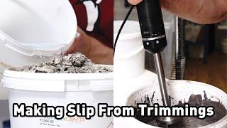Making Slip from Clay Trimmings