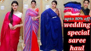 wedding special saree haul || affordable designer saree haul || pooja choyal