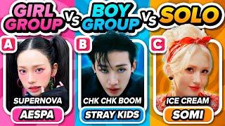 SAVE ONE SONG: GIRL GROUP vs BOY GROUP vs SOLO  | KPOP QUIZ GAME 2024