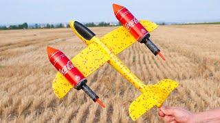 Experiment: Rocket-powered Coca-Cola plane!