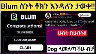 Blum token, listening date,new update ከ Dog የተሻለ ኤርድሮፕ#blumairdrop